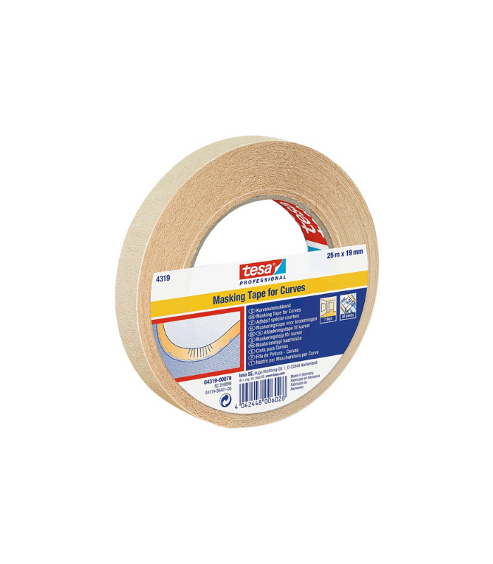 Tesa Professional 4319 Masking Tape for Curves - brown - 19mm x 25m
