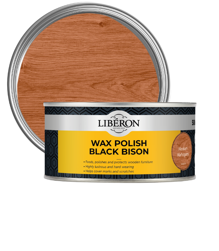 Liberon Wax Polish Black Bison Paste - Medium Mahogany - 500ml