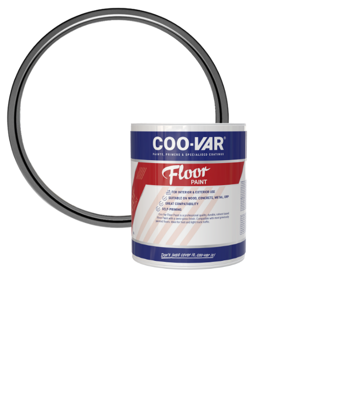 CooVar Floor Paint - White - 1 Litre