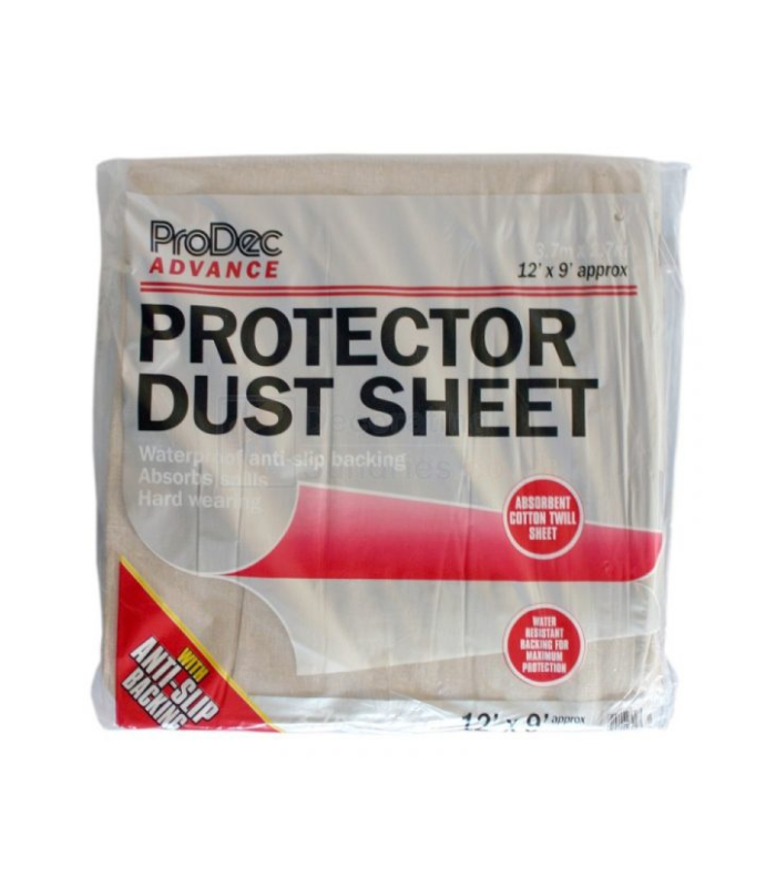 ProDec Protector Dust Sheet - Waterproof and Anti Slip - 3.7m x 2.7m (12' x 9')