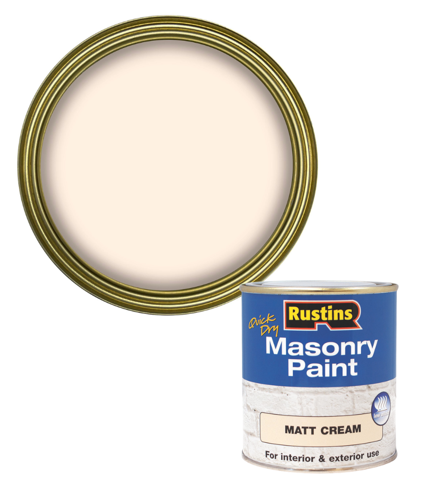 Rustins Quick Dry Masonry Paint - Cream - 500ml
