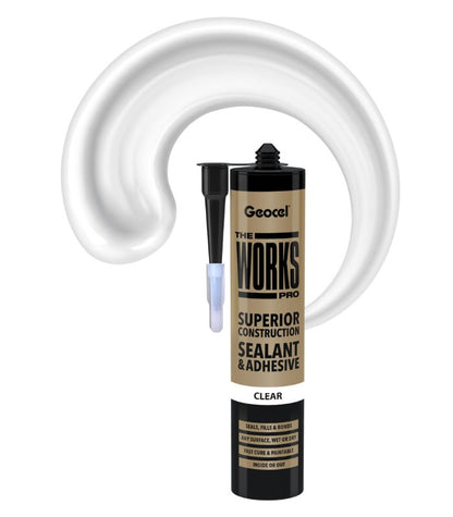 Geocel The Works Pro Sealant and Adhesive 290ml Cartridge - Clear