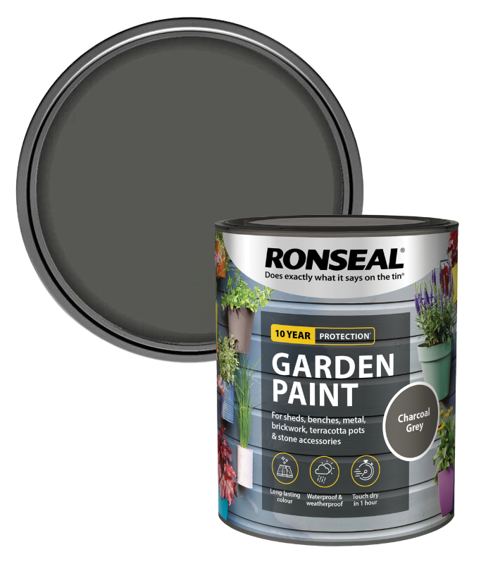 Ronseal Garden Paint - Charcoal Grey - 750ml