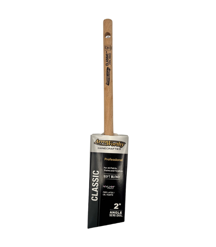 Arroworthy Classic Semi Oval Angled Pencil Handle Paint Brush - 2 Inch
