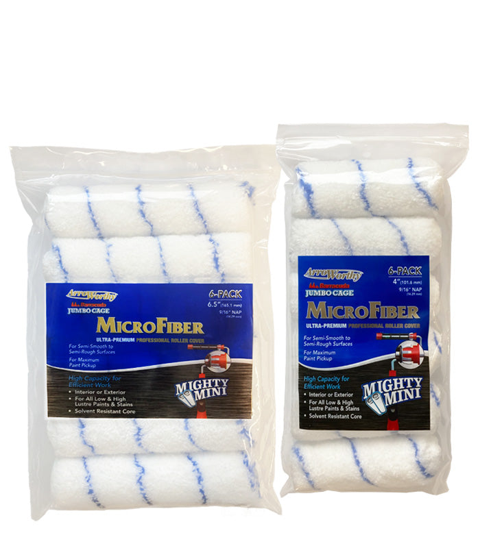 Arroworthy Microfiber Jumbo Cage Roller Sleeve - 6 Pack