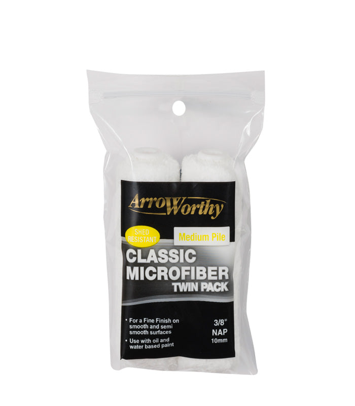 Arroworthy Classic Microfiber Mini Roller Refill - Medium Pile - 4" (2 Pack)