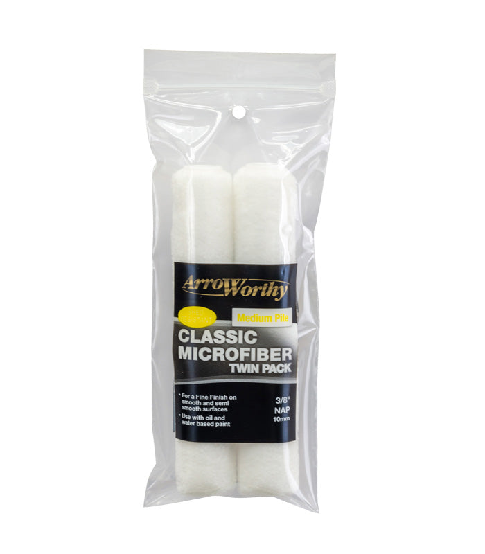 Arroworthy Classic Microfiber Mini Roller Refill - Medium Pile - 6.5" (2 Pack)