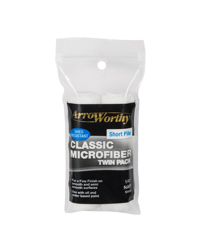 Arroworthy Classic Microfiber Mini Roller Refill - Short Pile - 4" (2 Pack)