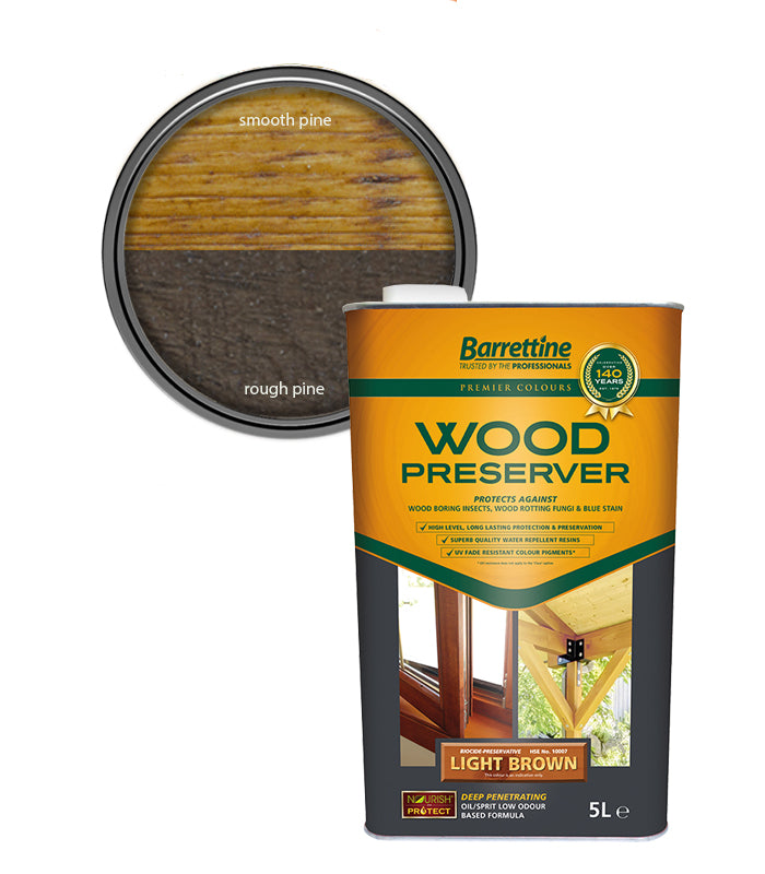 Barrettine Wood Preserver - Light Brown - 5L