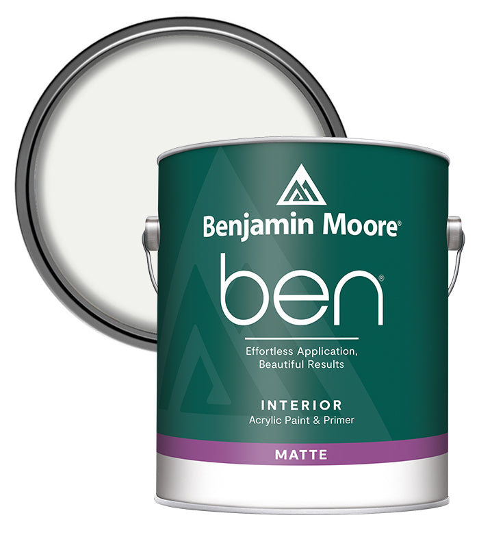 Benjamin Moore Ben Matte Interior Paint - 1 Gallon (3.78L) - Super White