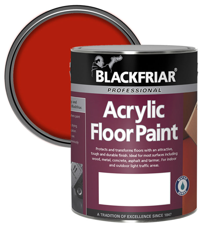 Blackfriar Acrylic Floor Paint - Hard Wearing - Tile Red - 5 Litre