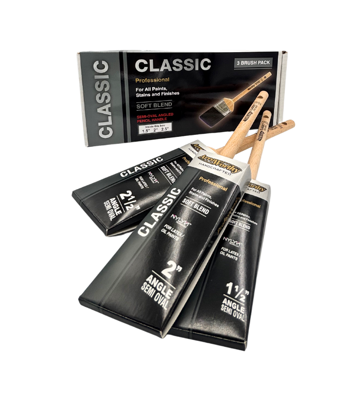 Arroworthy Classic Semi-Oval Angle Pencil Handle Brush - 3 Pack