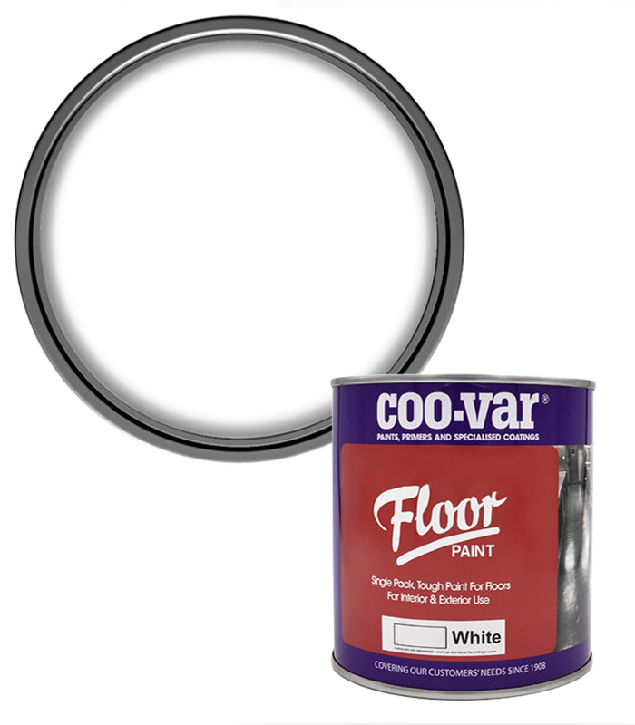 CooVar Floor Paint - White  - 1 Litre