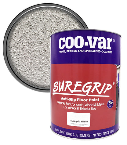 CooVar Suregrip Anti Slip Floor Paint - White - 5 Litre