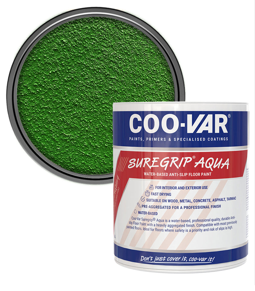 CooVar Suregrip Aqua Floor Paint - Green - 2.5 Litre