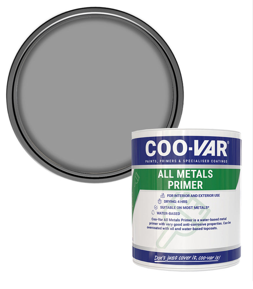 CooVar Water Based All Metals Primer Grey - 1 Litre