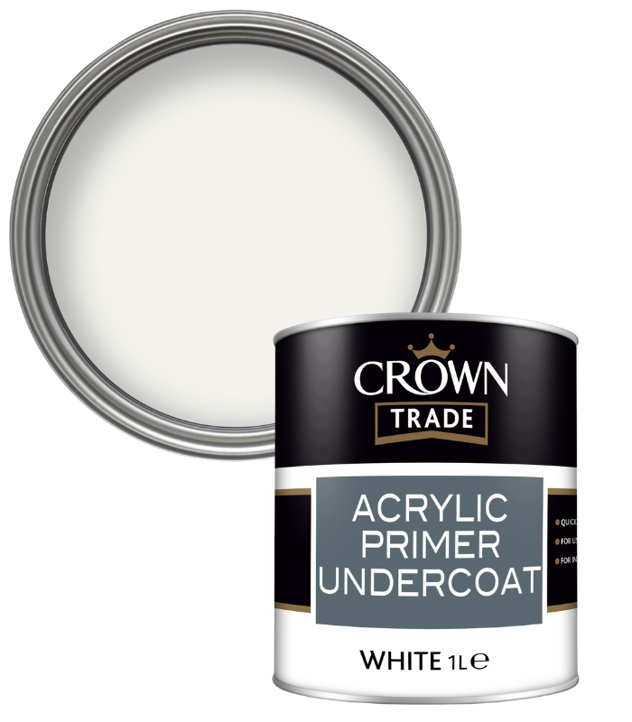 Crown Trade Acrylic Primer Undercoat - White - 1L