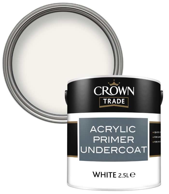 Crown Trade Acrylic Primer Undercoat - White - 2.5L