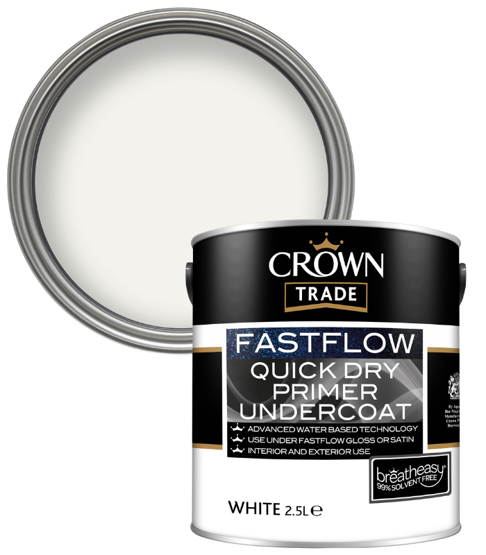 Crown Trade Fastflow Quick Dry Undercoat - White - 2.5L