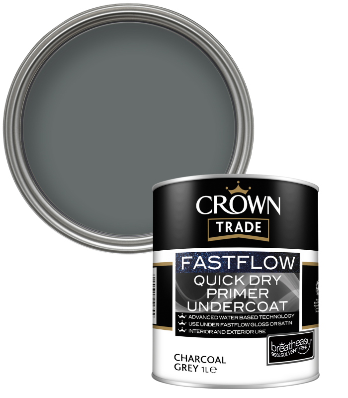 Crown Trade Fastflow Quick Dry Undercoat - Charcoal Grey - 1L