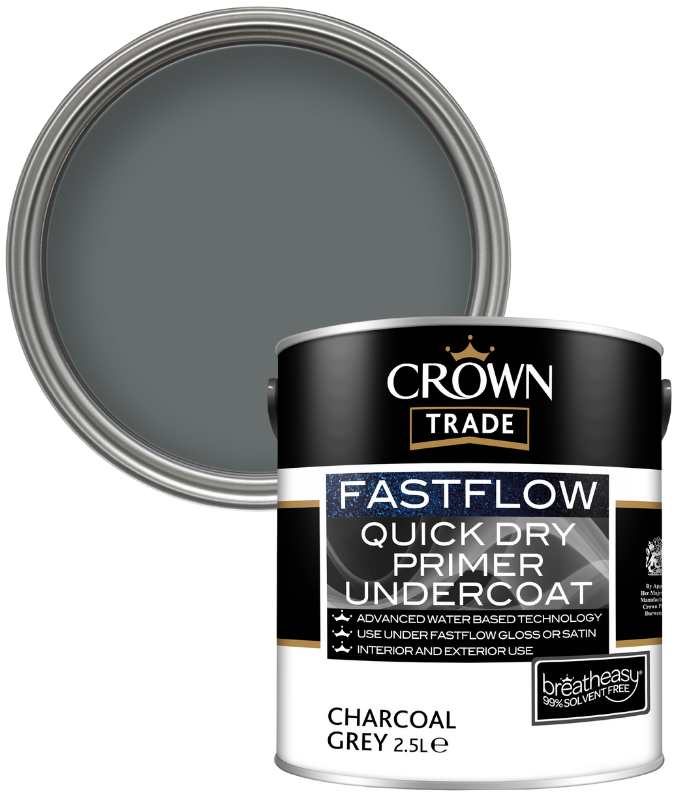 Crown Trade Fastflow Quick Dry Undercoat - Charcoal Grey - 2.5L