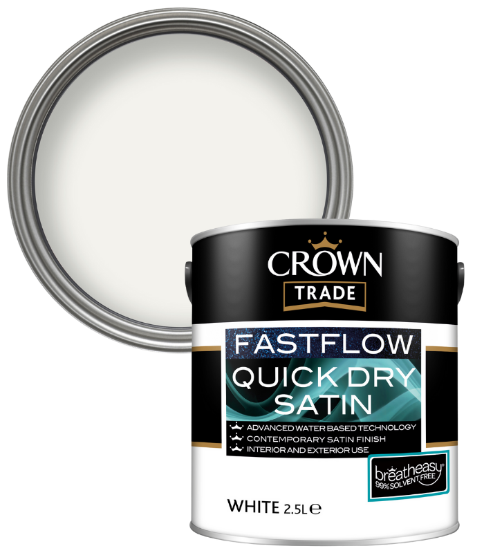 Crown Trade Fastflow Quick Dry Satin - White - 2.5L