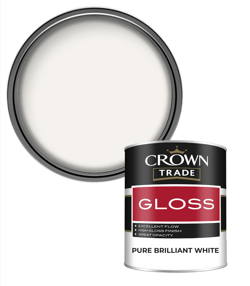 Crown Trade Gloss - Brilliant White - 1L