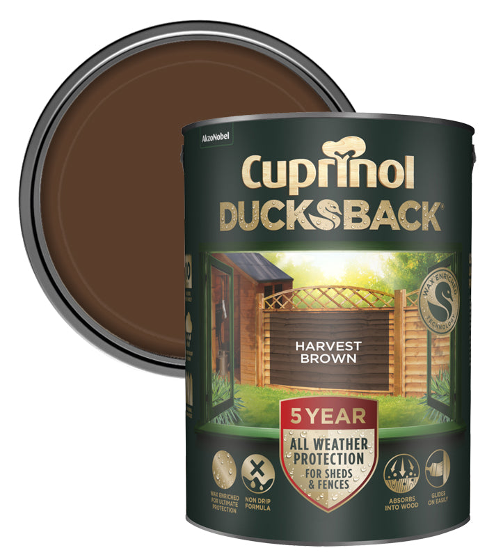 Cuprinol 5 Year Ducksback - 5L - Harvest Brown