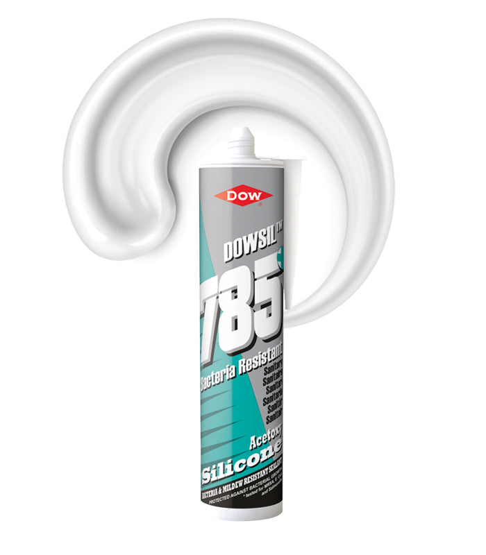 Dowsil 785+ Bacteria-resistant Sanitary Silicone Sealant 310ml Cartridge - White