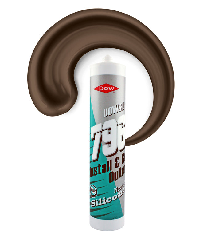 Dowsil 796 External PVCu Silicone Sealant 310ml Cartridge - Brown
