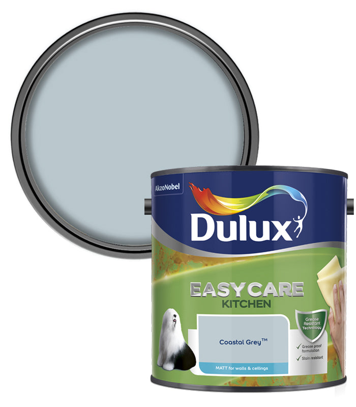 Dulux Easycare Kitchen Matt Emulsion Paint - 2.5L - Coastal Grey