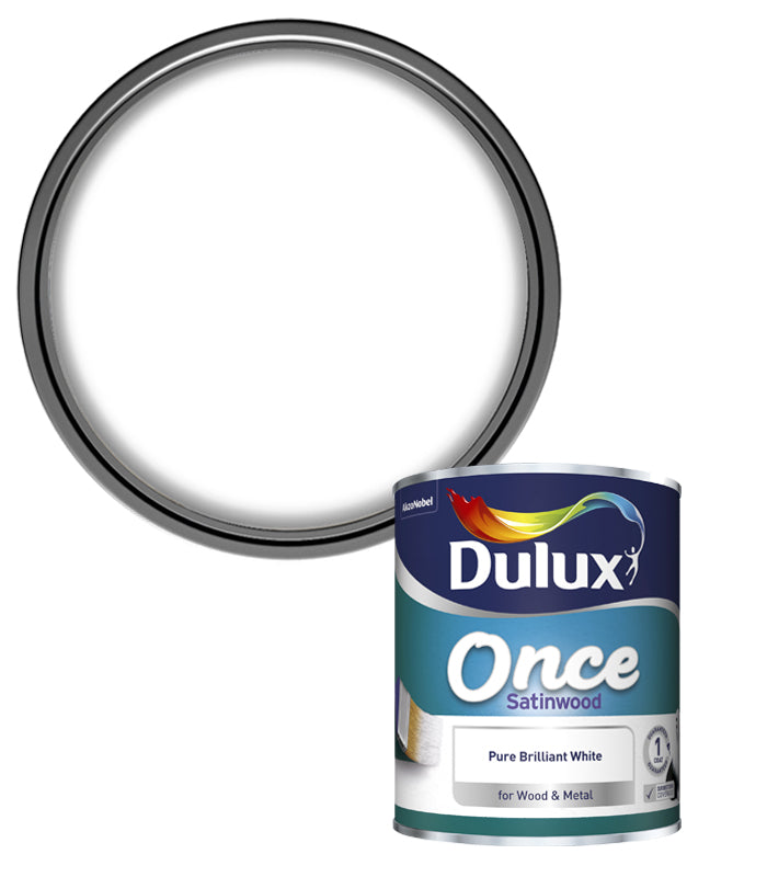 Dulux Retail Once Satinwood - Pure Brilliant White - 750ml