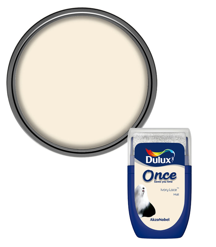 Dulux Retail Once Matt Tester Paint Pot - 30ml - Ivory Lace