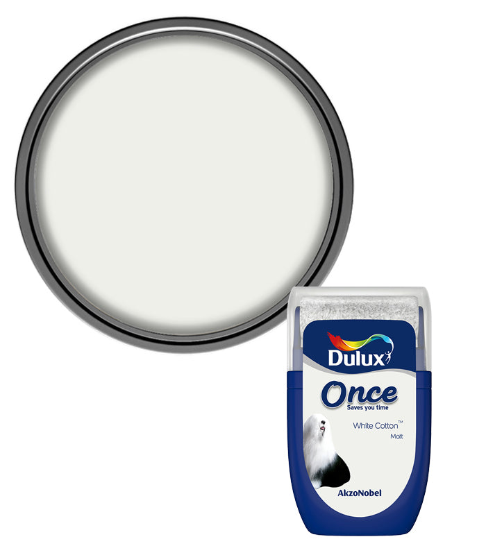 Dulux Retail Once Matt Tester Paint Pot - 30ml - White Cotton
