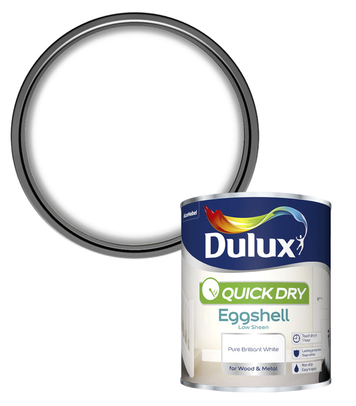 Dulux Retail Quick Dry Eggshell - Pure Brilliant White -750ml