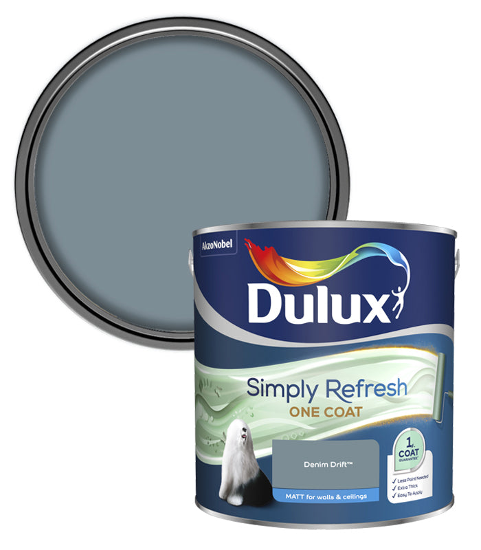 Dulux Simply Refresh One Coat Matt Emulsion Paint - 2.5L - Denim Drift