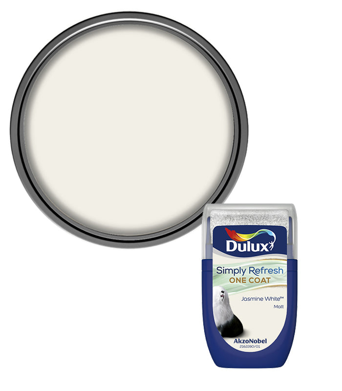 Dulux Simply Refresh One Coat Matt Tester Pot - 30ml - Jasmine White