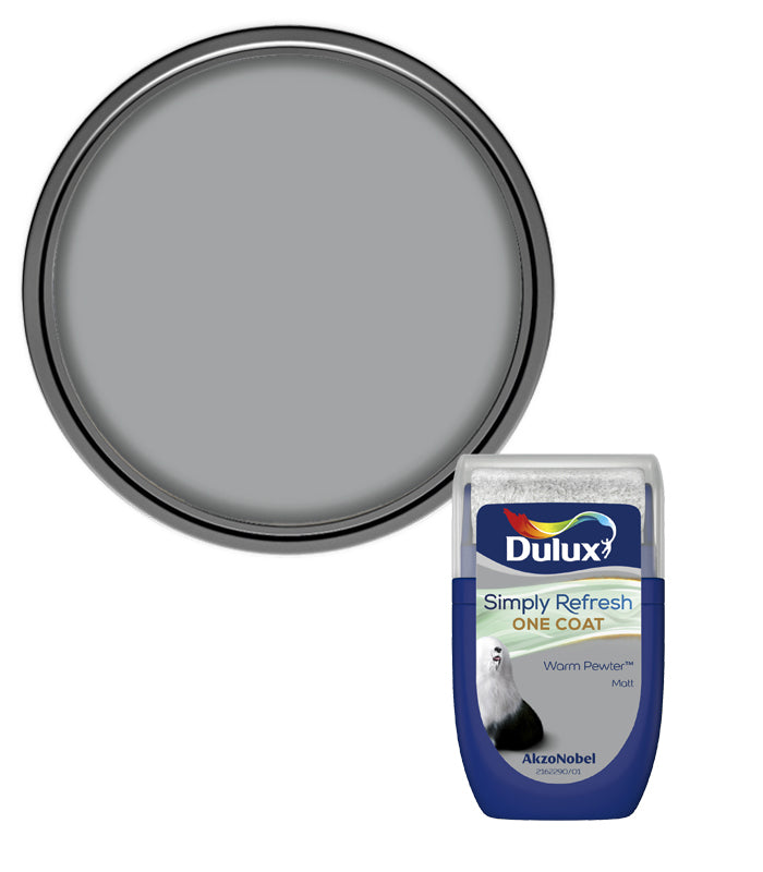 Dulux Simply Refresh One Coat Matt Tester Pot - 30ml - Warm Pewter