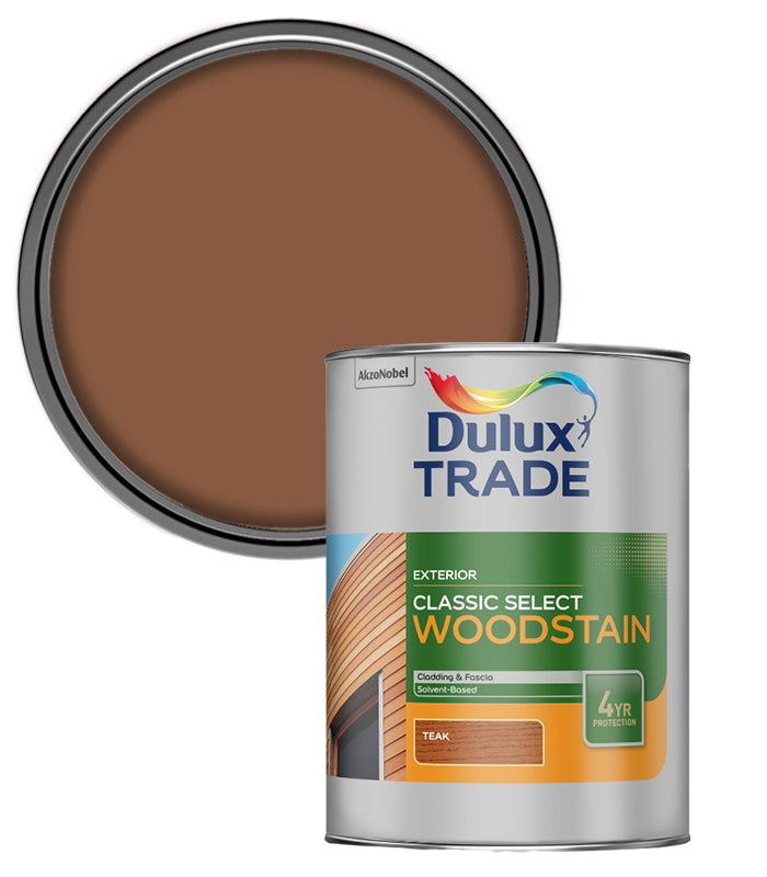 Dulux Trade Classic Select Woodstain Paint - Teak - 1L