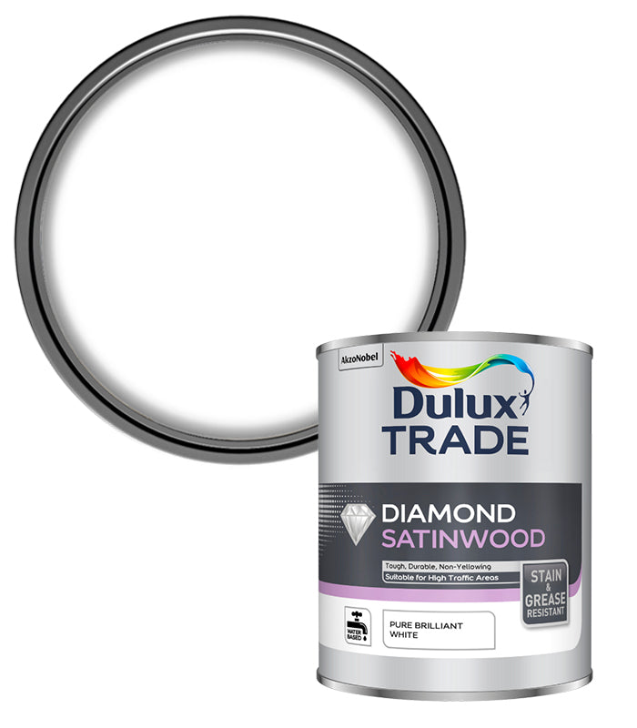 Dulux Trade Diamond Satinwood - Pure Brilliant White - 1 Litres