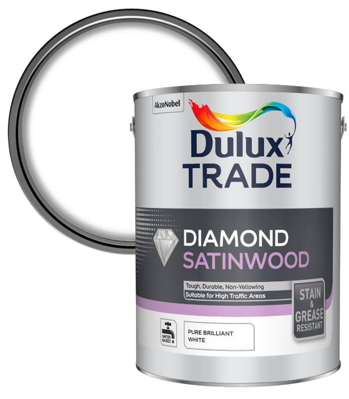 Dulux Trade Diamond Satinwood - Pure Brilliant White - 5 Litres