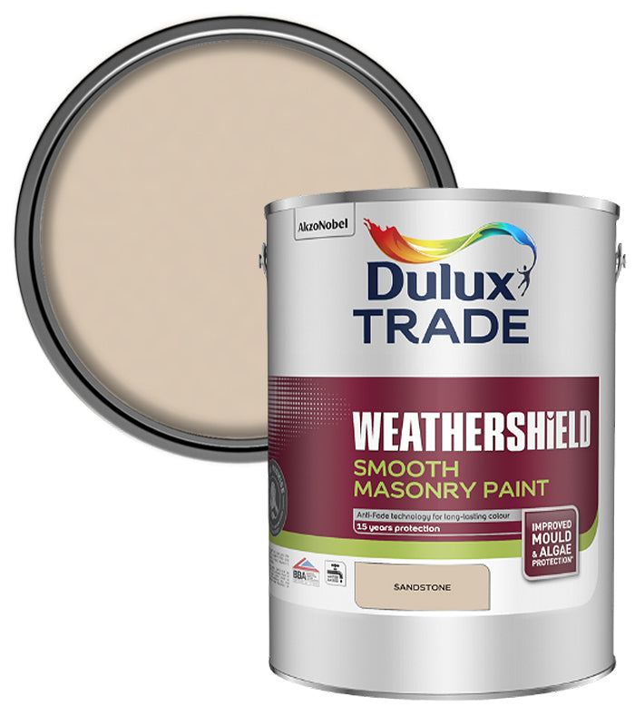 Dulux Trade Weathershield Smooth Masonry Paint - Sandstone - 5L