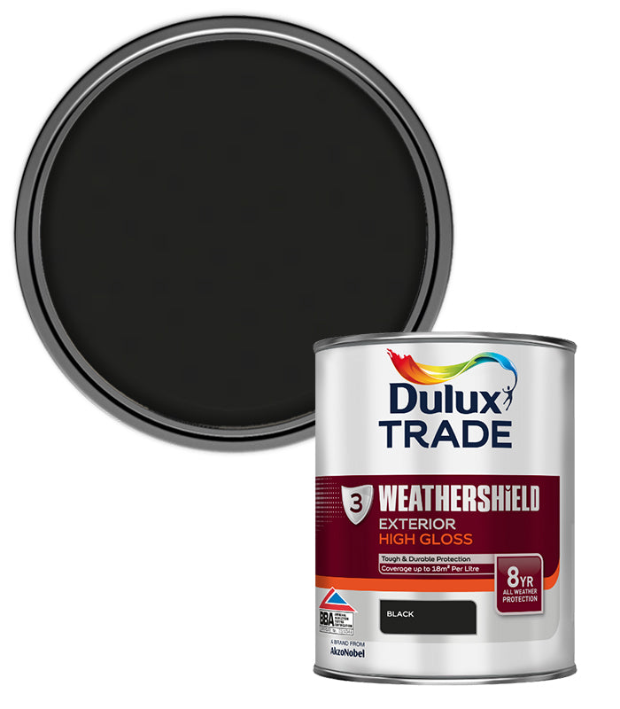 Dulux Trade Weathershield Gloss - Black - 1L
