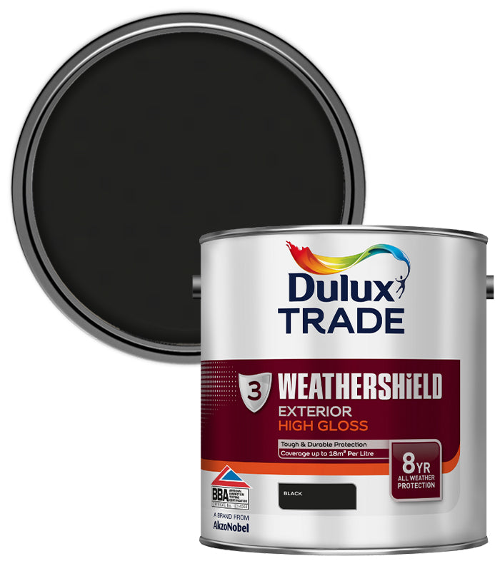 Dulux Trade Weathershield Gloss - Black - 2.5L