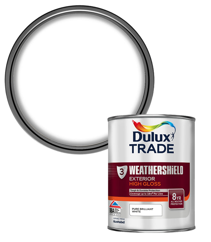 Dulux Trade Weathershield Gloss - Pure Brilliant White - 1L