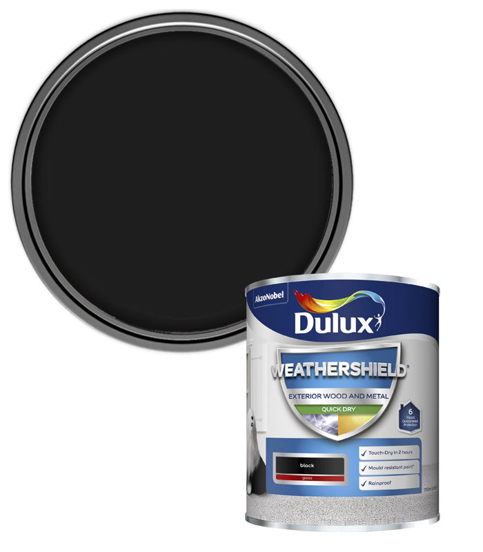 Dulux Weathershield Quick Dry Gloss - 750ml - Black