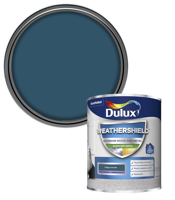 Dulux Retail Weathershield Exterior Satin Paint - Indigo Shade - 750ml