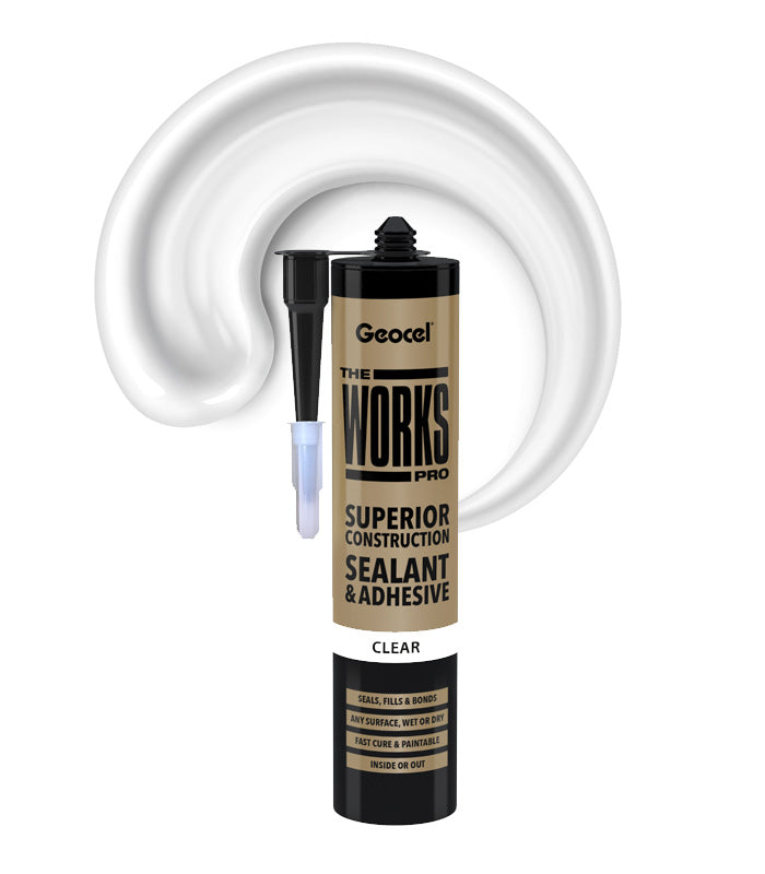 Geocel The Works Pro Sealant and Adhesive 290ml Cartridge - Clear