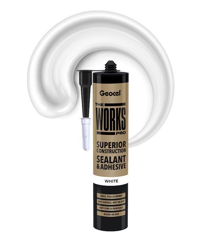 Geocel The Works Pro Sealant and Adhesive 290ml Cartridge - White