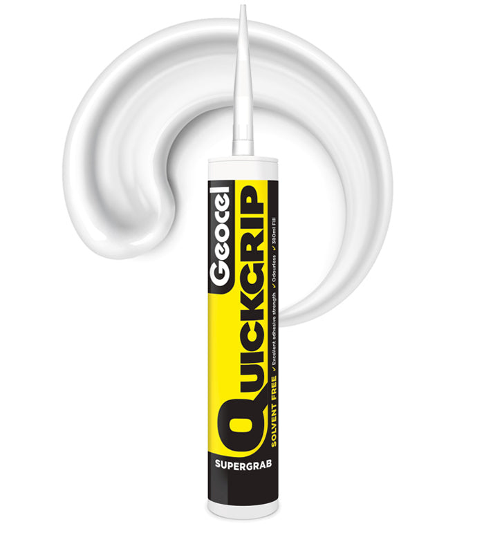 Geocel Quickgrip Supergrab Solvent Free Adhesive - White - 380ml Cartridge